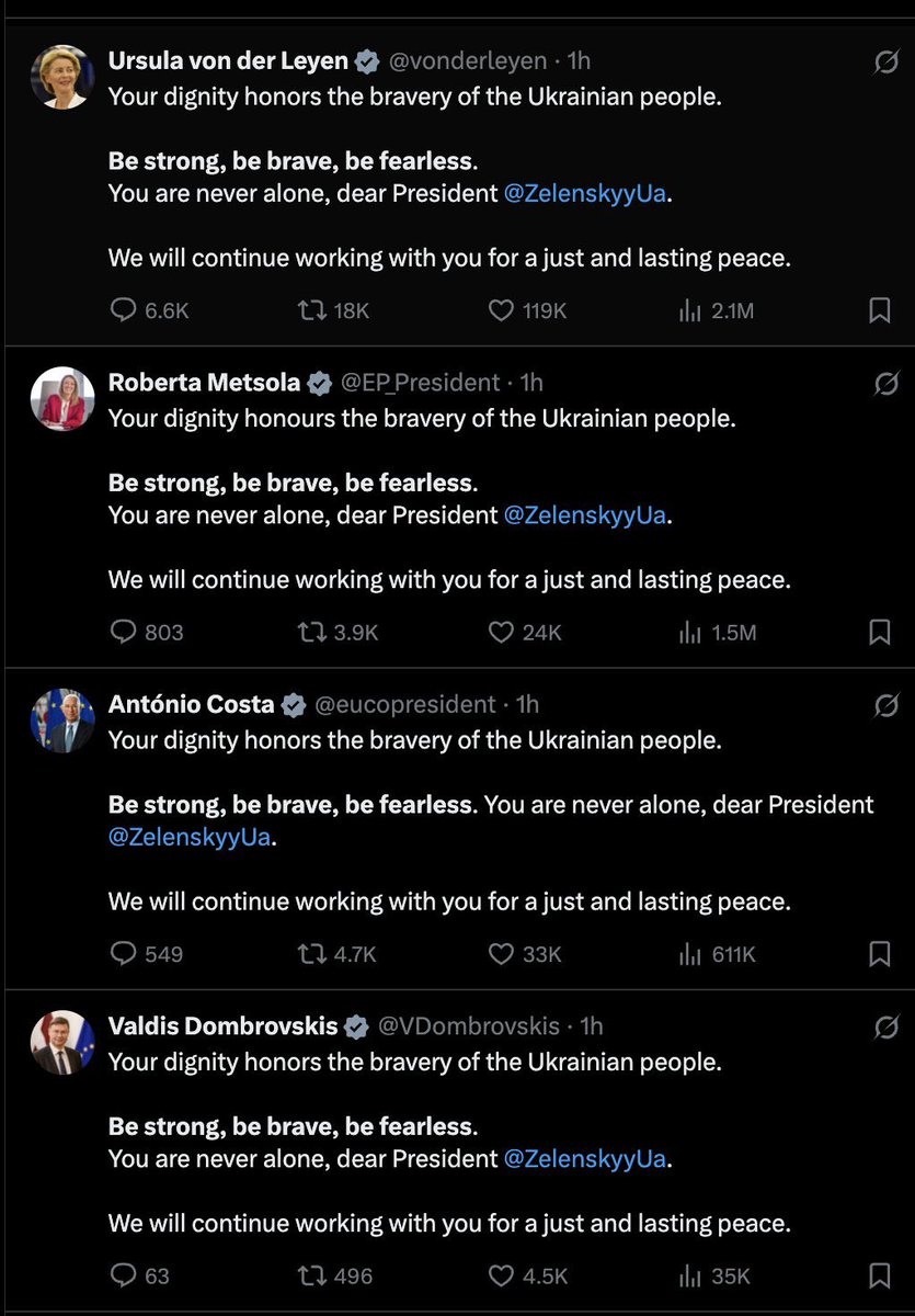 Just like Covid.. group think, lockstep.. who is writing the script