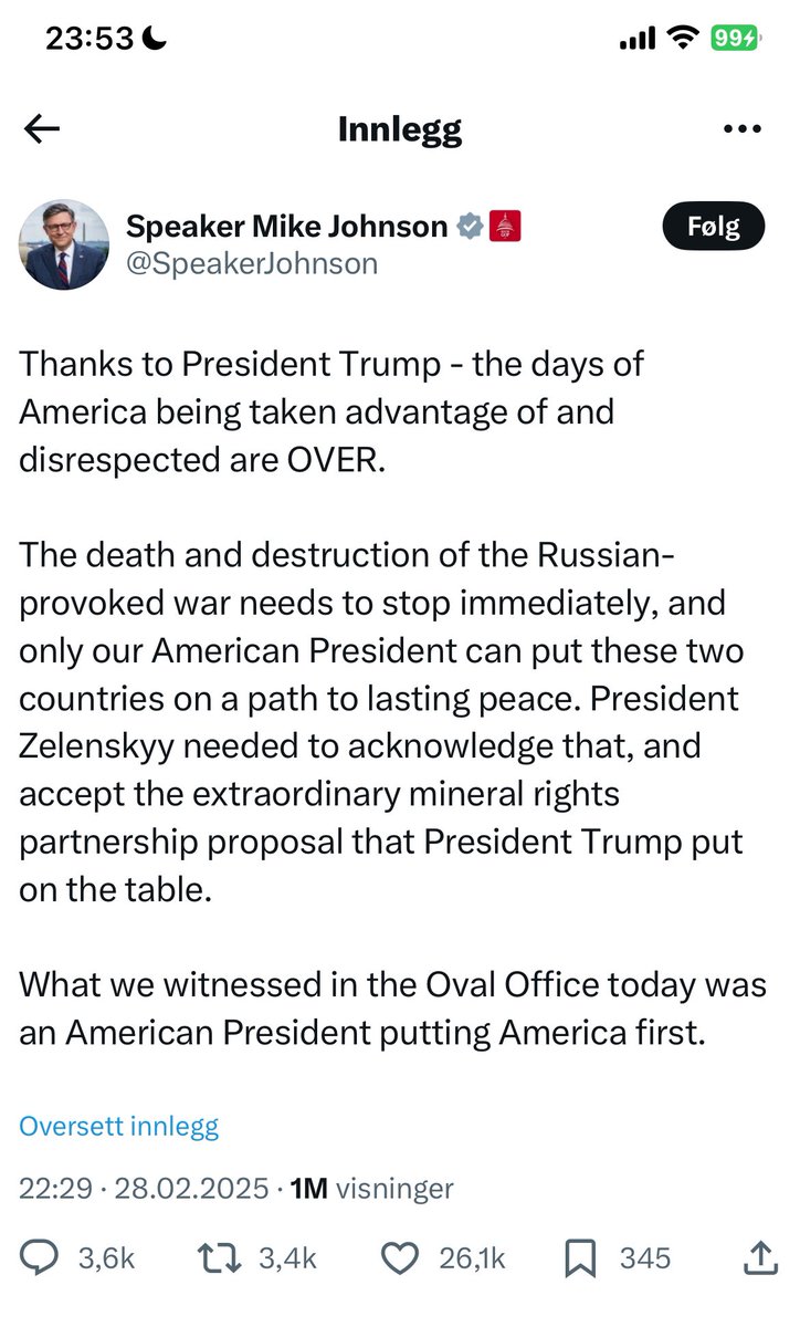 Mobbing som metode, en 🧵

Var det organisert? 
Selvsagt. Bare se hvordan alle Trumps ministre og støttespillere umiddelbart postet likelydende støtteerklæringer på sosiale medier. Dette var et planlagt og koordinert bakholdsangrep. 1/7
