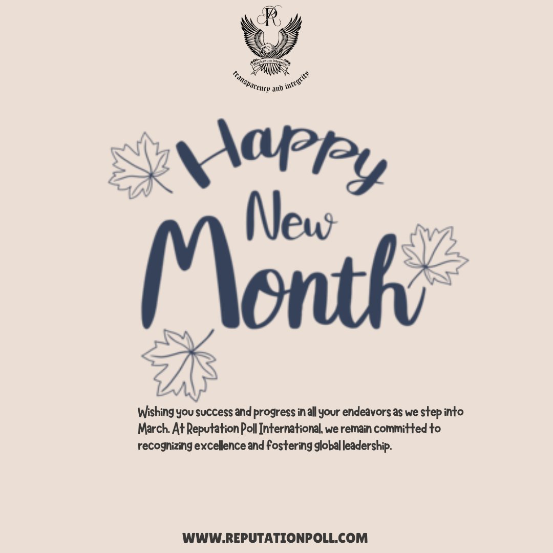 reputationpoll's tweet image. As we step into March, @reputationpoll  International remains committed to recognizing excellence and fostering global leadership. We appreciate your continued support and look forward to another month of impactful engagements.

#ReputationPoll #GlobalLeadership #Excellence…