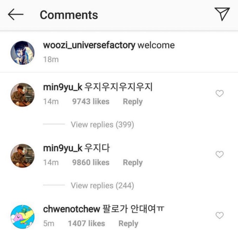 190302 인스타
#규훈 #gyuhoon #ギュフン

오류 나서 아무도 팔로우 못 하고 있는데 오류 풀리자마자 제일 먼저 팔로우함