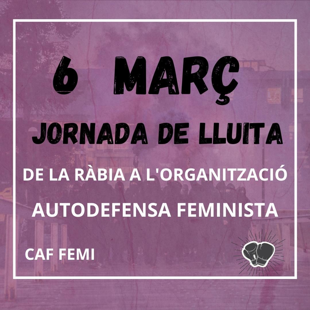 📢 6 de març | Jornada de Lluita

💥 L'autodefensa feminista és la resposta! 💥

De la ràbia a l'organització. Ens veiem a la universitat! ❤️‍🔥🟣