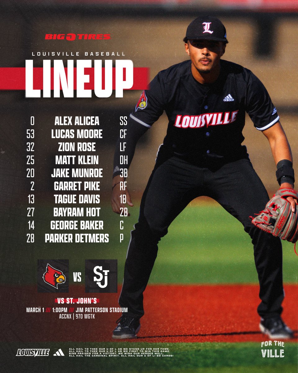Saturday lineup.

#GoCards