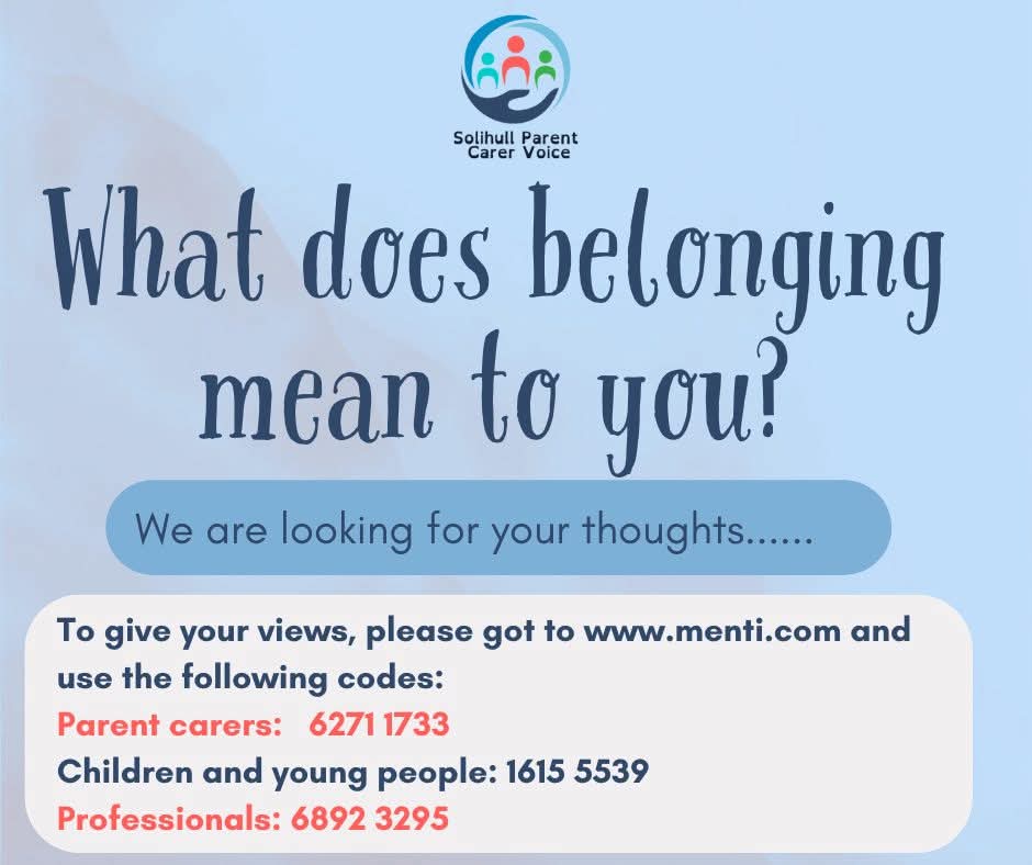 We have been talking about BELONGING recently, &amp; how vital it is for children &amp; young people with special educational needs &amp;/or disabilities to feel like they belong.

We want to know what you think it looks like &amp; feels like for SEND children &amp; young people to belong.