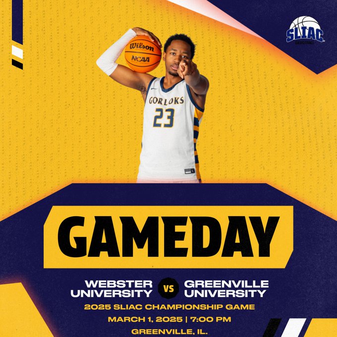 Webster University travels back to Greenville, IL to play the Greenville University Panthers for the 2024-25 SLIAC Men's Basketball Championship game at 7:00 PM CT.  If you can't be there, here is the link:

team1sports.com/prepcasts/?B=2…
