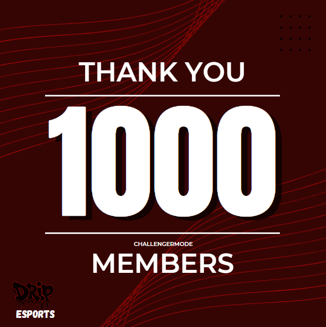 Drip_Esports_'s tweet photo. Thank you so much for 1.000 members on @Challengermode 🥳🥳🥳
More tournaments & events in the near future for every single one of you!
#tournament #challengermode #VALORANT #PUBGMOBILE #RainbowSixSiege #ApexLegends #eSports #gaming #community #fypシ #TrendingNow https://t.co/oTDGLzIzG1