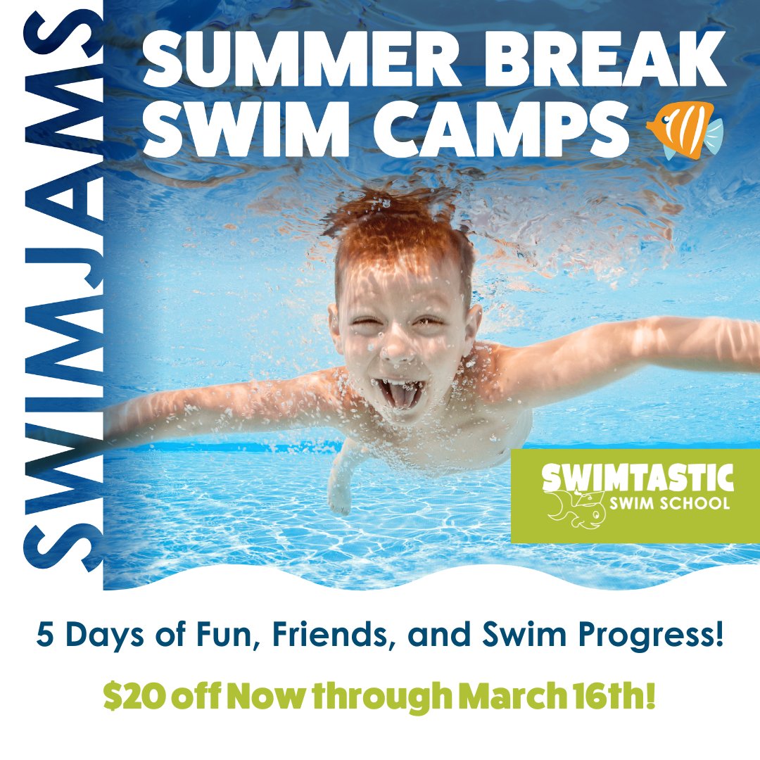 SWOSwimtastic's tweet image. 😎It&apos;s time!!!! Our Summer Camp Early Bird Special is here!!! Now through March 16th, get $20 off every camp you register for. Our camps run Monday through Friday mornings throughout the whole summer. Sign up for one week or five!!! This is a great way... swimtastic.com