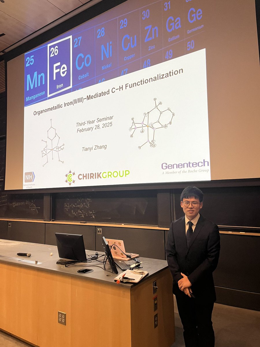 Chirik Group (@chirikgroup) on Twitter photo Tianyi’s third year seminar— making iron-mediated C-H functionalization look easy... Job well done! <a href="/TianyiTZhang23/">Tianyi Zhang</a> Tianyi’s third year seminar— making iron-mediated C-H functionalization look easy... Job well done! <a href="/TianyiTZhang23/">Tianyi Zhang</a>