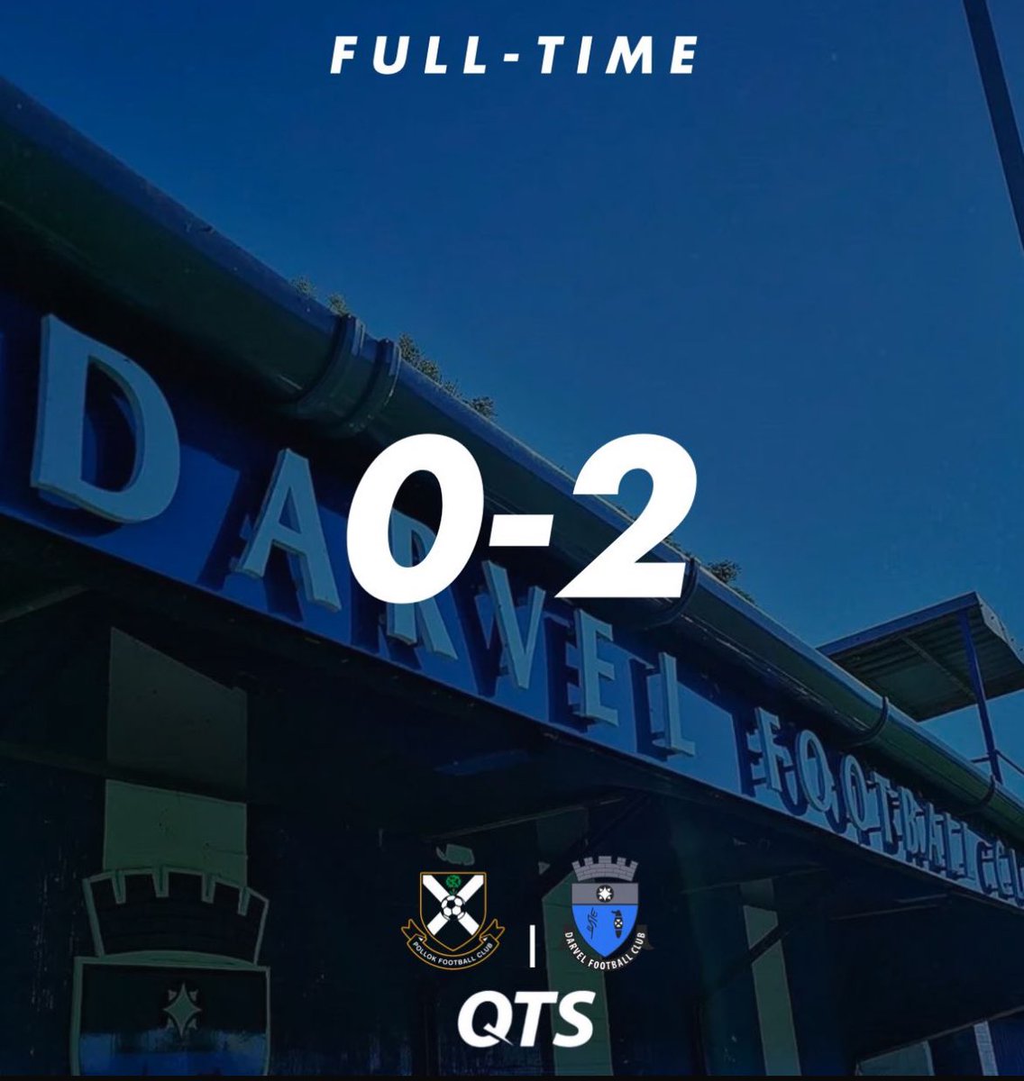 darvelfc's tweet photo. Full time 

Pollok 0-2 Darvel ⚫️🔵

#WeAreDarvel 💙🤍🖤 https://t.co/158EdQx6A7