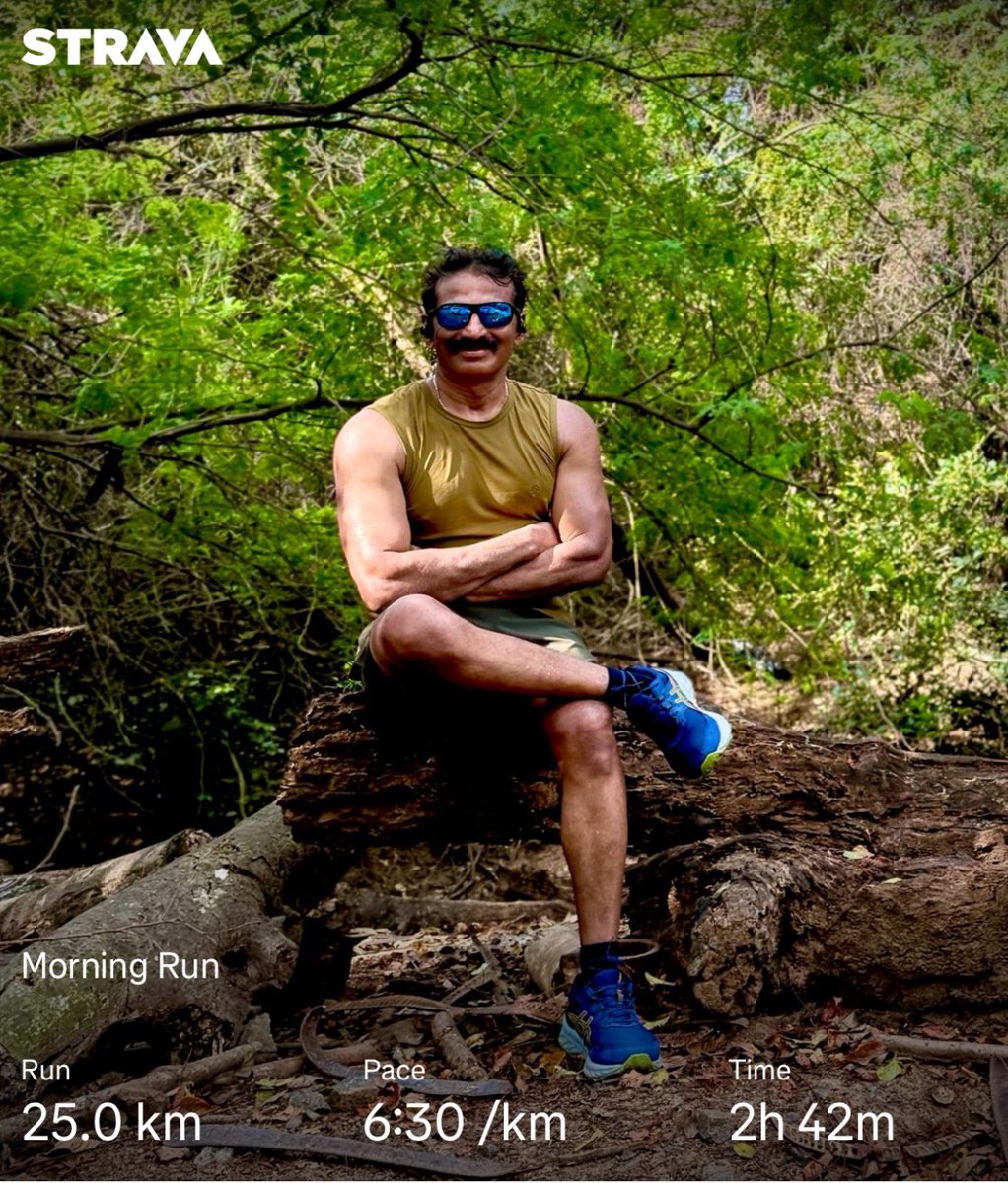 The drizzle welcomed me; toward the end, the sun tested me, but I ran through it all. 25K today. Not my fastest, not my hardest—just a quiet conversation between my mind and my body. Some days, that’s enough. #LongRun #halfmarathon #running