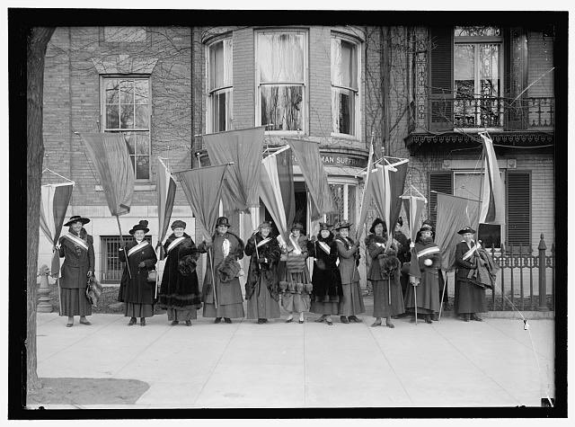 Carla Hayden (@libnofcongress) on Twitter photo On this first day of Women’s History Month, let us honor and remember the brave and remarkable suffragettes who left us a living legacy of our right to vote.
* 1917 photo of suffragettes is from the <a href="/librarycongress/">Library of Congress</a> Prints & Photographs Division. On this first day of Women’s History Month, let us honor and remember the brave and remarkable suffragettes who left us a living legacy of our right to vote.
* 1917 photo of suffragettes is from the <a href="/librarycongress/">Library of Congress</a> Prints & Photographs Division.