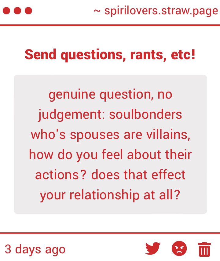 SpiriLovers's tweet image. #spiriluvgimmicks

😳 Any soulbond who has a partner who’s a villain in their source, it’s your time to shine! -🧁