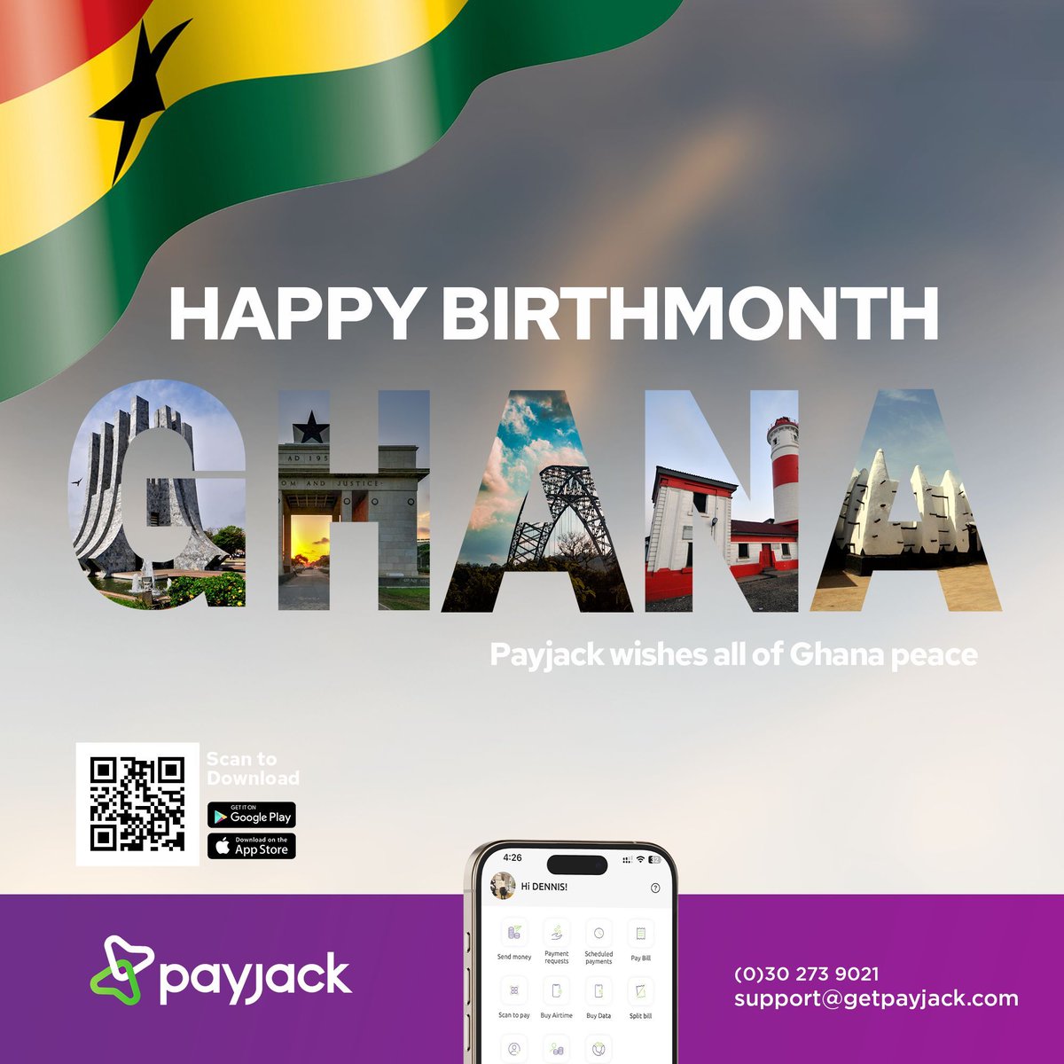 getpayjack's tweet image. 🇬🇭 Happy Independence Month, Ghana! 🎉✨
This March, we celebrate the strength, freedom, and resilience of our great nation. Let’s honor our history, embrace innovation, and keep moving forward together! 🚀🇬🇭
#GhanaAt67 #IndependenceMonth #OrangeTech