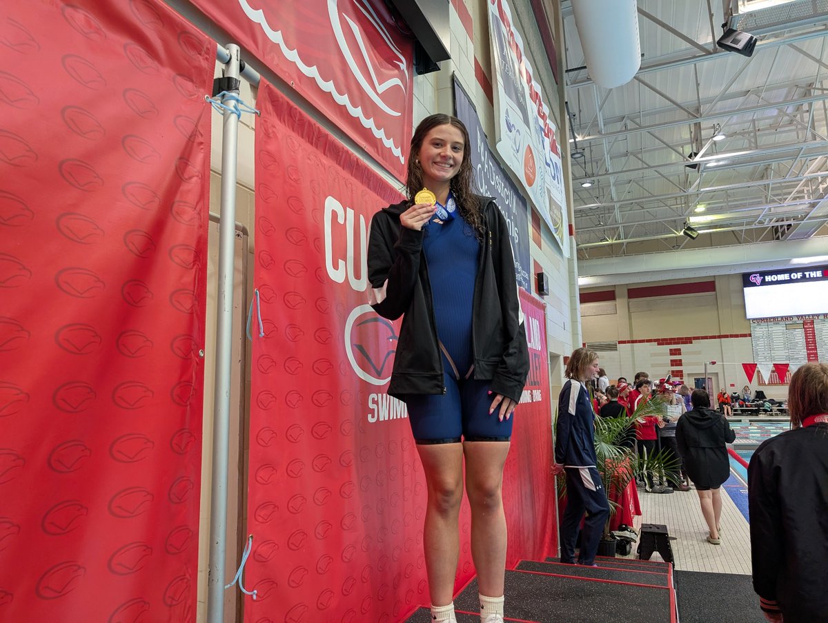 piaadistrict3's tweet photo. PIAA District III Class 2A girls 100 backstroke champion is Addie Elliott of Lancaster Catholic https://t.co/3RermTQPsV