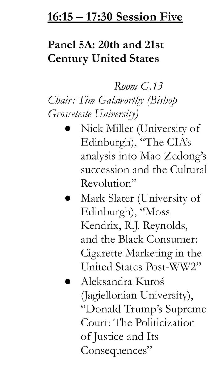 SASA (@scotamstudies) on Twitter photo And one final coffee break later, we are finishing the day off with session five! Panel 5A – 20th and 21st Century #UnitedStates,
with presentations by two speakers from <a href="/EdinburghUni/">The University of Edinburgh</a> and one from <a href="/JagiellonskiUni/">Uniwersytet Jagielloński</a>, with the speaker from BGULincoln! #SASA2025 And one final coffee break later, we are finishing the day off with session five! Panel 5A – 20th and 21st Century #UnitedStates,
with presentations by two speakers from <a href="/EdinburghUni/">The University of Edinburgh</a> and one from <a href="/JagiellonskiUni/">Uniwersytet Jagielloński</a>, with the speaker from BGULincoln! #SASA2025