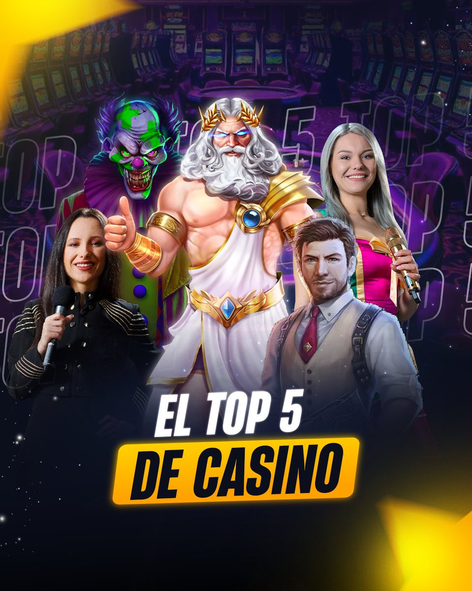 ¡Los más jugados del mes! ✨ Este es el top 5 del tío Estelar. ¿Le aplicaste a alguno de ellos? 🎰

⭐️Gates of Olympus
⭐️Crazy Time
⭐️Klowns 
⭐️Ruleta Relámpago en vivo
⭐️Rich Wilde and the Tome of Madness