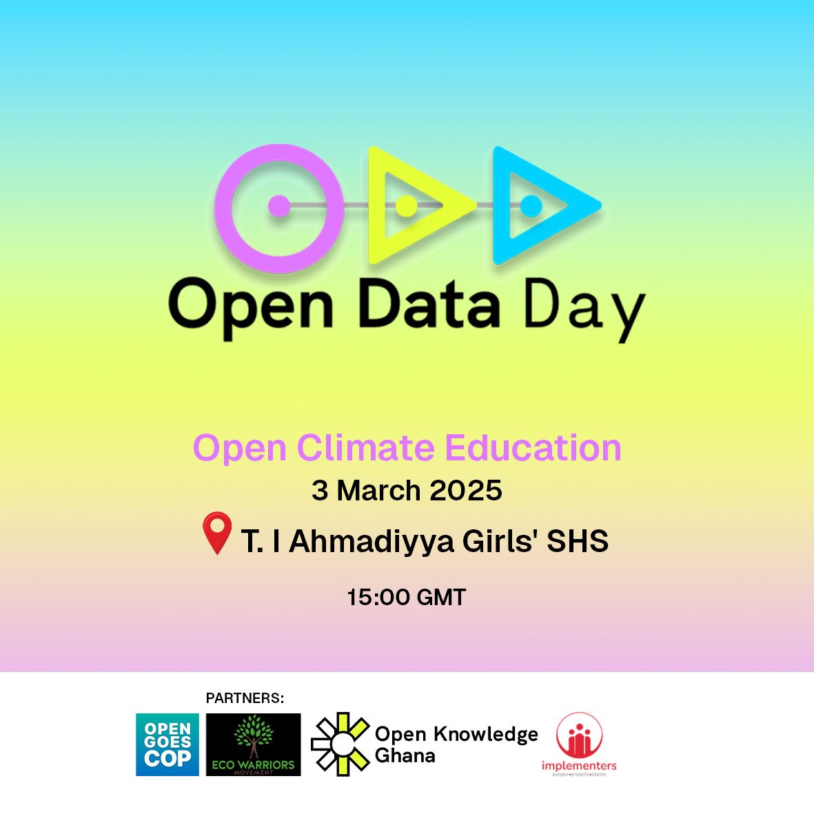 Open Data Day Celebration 2025 under the theme: Open Climate Education and literacy 

Education plays a crucial role towards green transition.

#OpenDataDay #ODD25 #BetterTogetherThanAlone