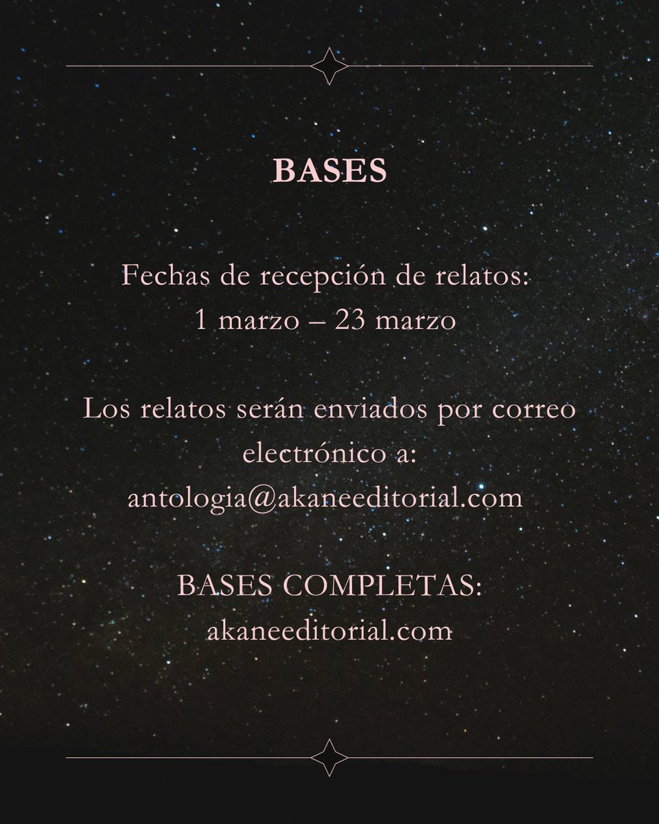 ANTOLOGÍA DARK ACADEMIA. 🔮

Bases completas: akaneeditorial.com/antologia-dark…