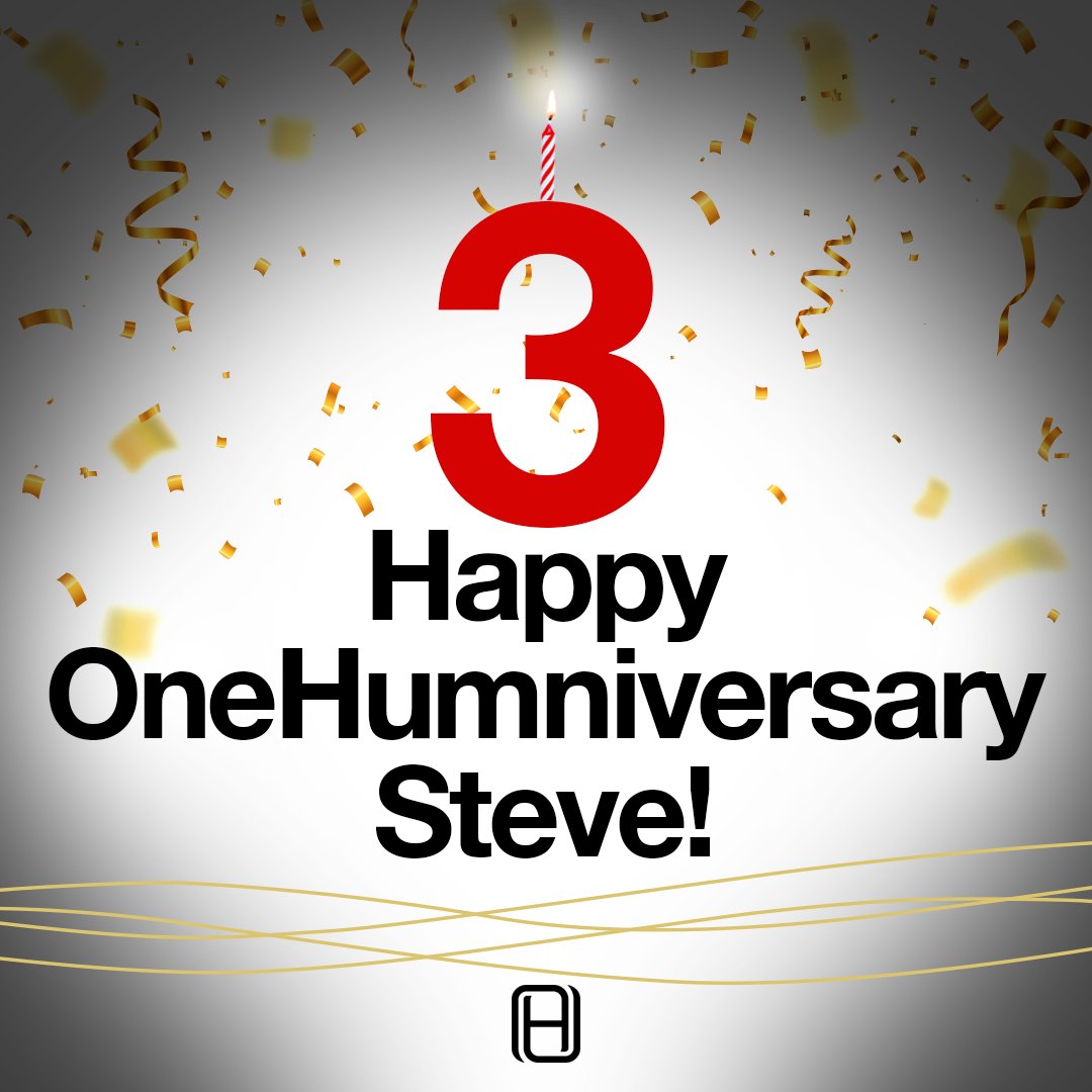 OneHum_Agency's tweet image. They say good things come in threes. So it’s no surprise that today is Steve’s three-year anniversary. Thanks for all your hard work! 
#OneHumniversary #OneHum