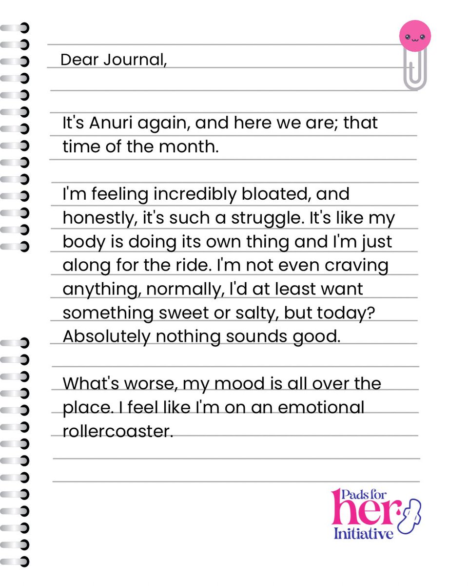 Padsforherorg's tweet image. Thank you Paddie &amp;amp; for sharing your story.
Every day brings a new story, some uplifting, some challenging, but all worth sharing.
Do you want to share yours?
We&apos;re listening. Dm Us
#herperiodjournal #PadsForHer
#EndPeriodPoverty #MenstrualHealth #BeyondHerCycle #HerCycleSeries