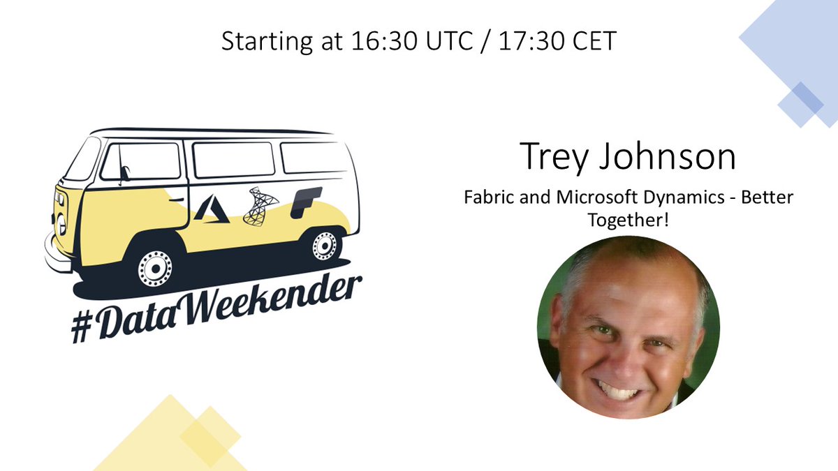 DataWeekender's tweet image. Final session in the Fabric track at #DataWeekender shortly is Trey Johnson presenting about Fabric and Microsoft Dynamics - Better Together! #MicrosoftFabric #Dynamics365