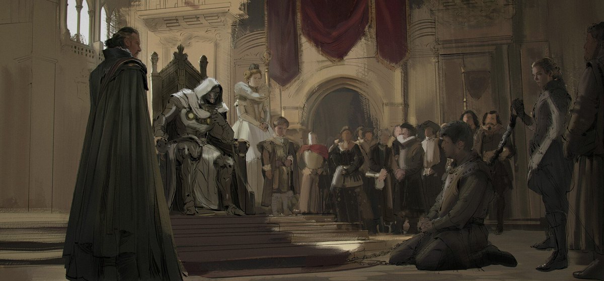🚨 | Vazou a primeira arte conceitual do Doutor Destino e Doutor Estranho em ‘AVENGERS: DOOMSDAY’.