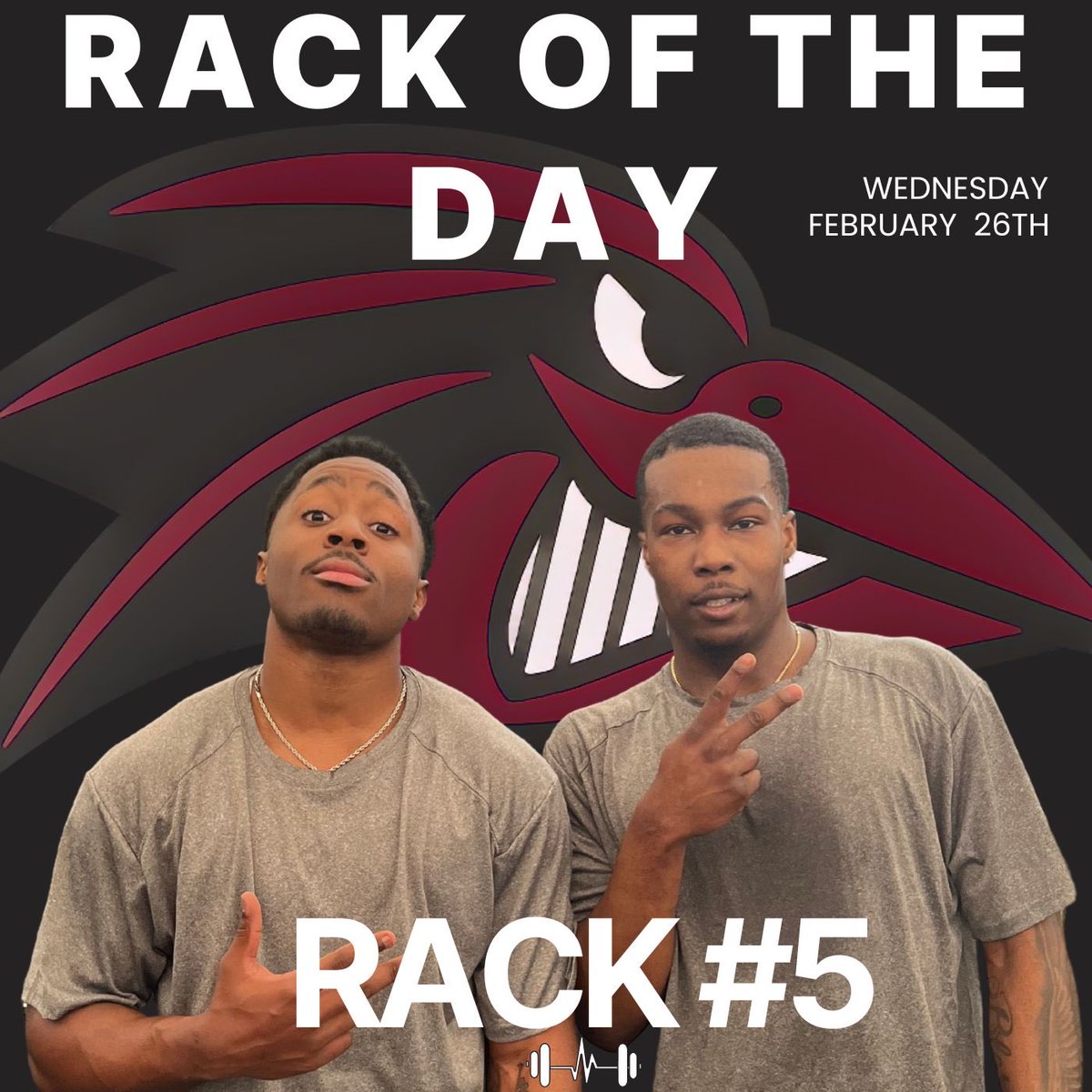 Congratulations to the members of Rack #5 R.S. Sophomore Safety Jamel Lee, &amp; R.S. Freshman Safety Derick Coulanges  For being recognized as the rack of the day in the weight room.