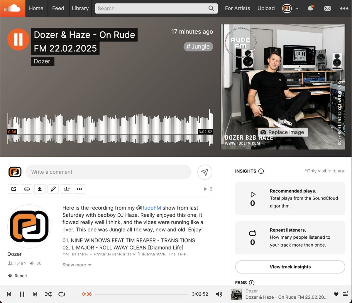 DozerDJ's tweet image. Here is the recording from my @RudeFM  show from last Saturday with badboy DJ Haze. Really enjoyed this one, it flowed really well I think, and the vibes were running like a river. This one was Jungle all the way, new and old. Enjoy!

soundcloud.com/dozer/dozer-ha…