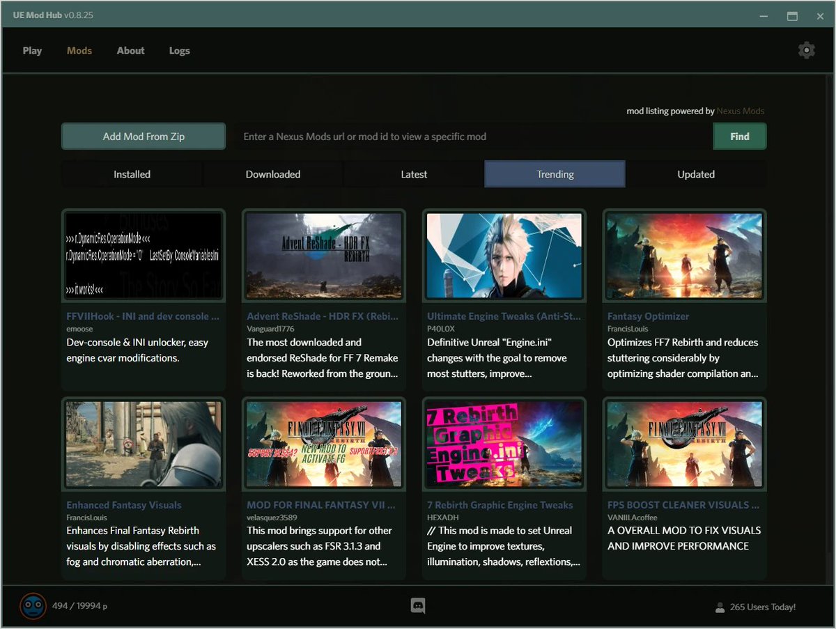 DukeSilverPR's tweet image. Thought I'd make a nice thread to showcase great mods to use in FF7 Rebirth including QoL mods. First, the best mod manager to date, credit to Dekita. 🧵nexusmods.com/finalfantasy7r…
