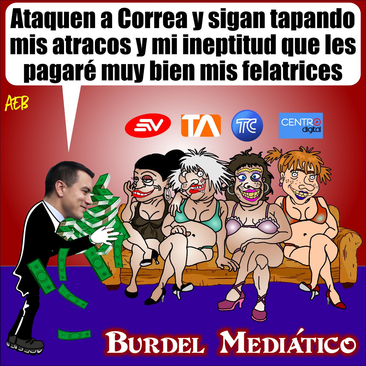 Estas basuras no son otra cosa que Felatrices expertas en la repugnante práctica mediática consistente en la estimulación bucal del inútil adminículo de un platanero de cartón acomplejado que solo sabe usar su chequera para satisfacer las necesidades de su consorte. <a href="/tctelevision/">TC Televisión</a>