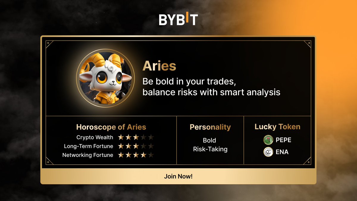 Calling all the Aries ♈

🔥 The bold but smart traders.

Dominate the Crypto Zodiac League today: i.bybit.com/ab1jZMoZ