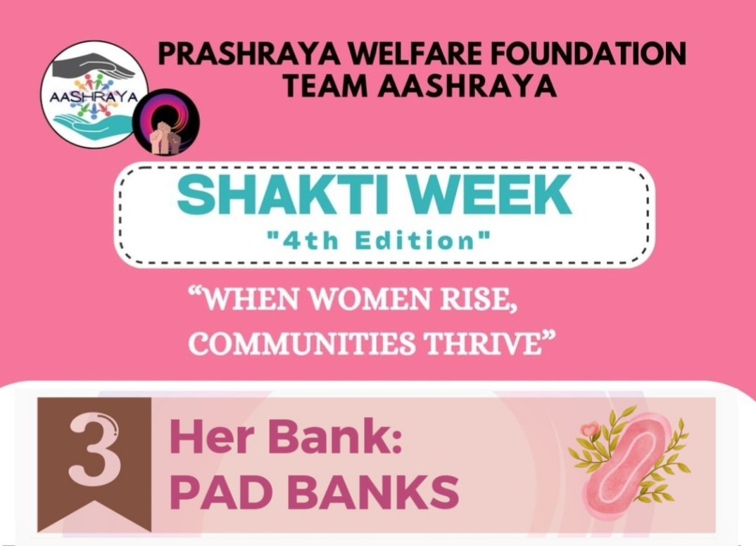 TeamAashraya's tweet photo. #ShaktiWeek 4.0 🩸💪🏻🙏🏻

3 – HER BANK : Safe Periods, Secure Future🩸 
🧵

Through Her Bank:Pad Bank,we stand for
"Dignity in Every Cycle"—
ensuring menstrual hygiene for all.

#TeamAashraya 💛
#TogetherWeCan🤝🏻 https://t.co/LKfDyebRWa