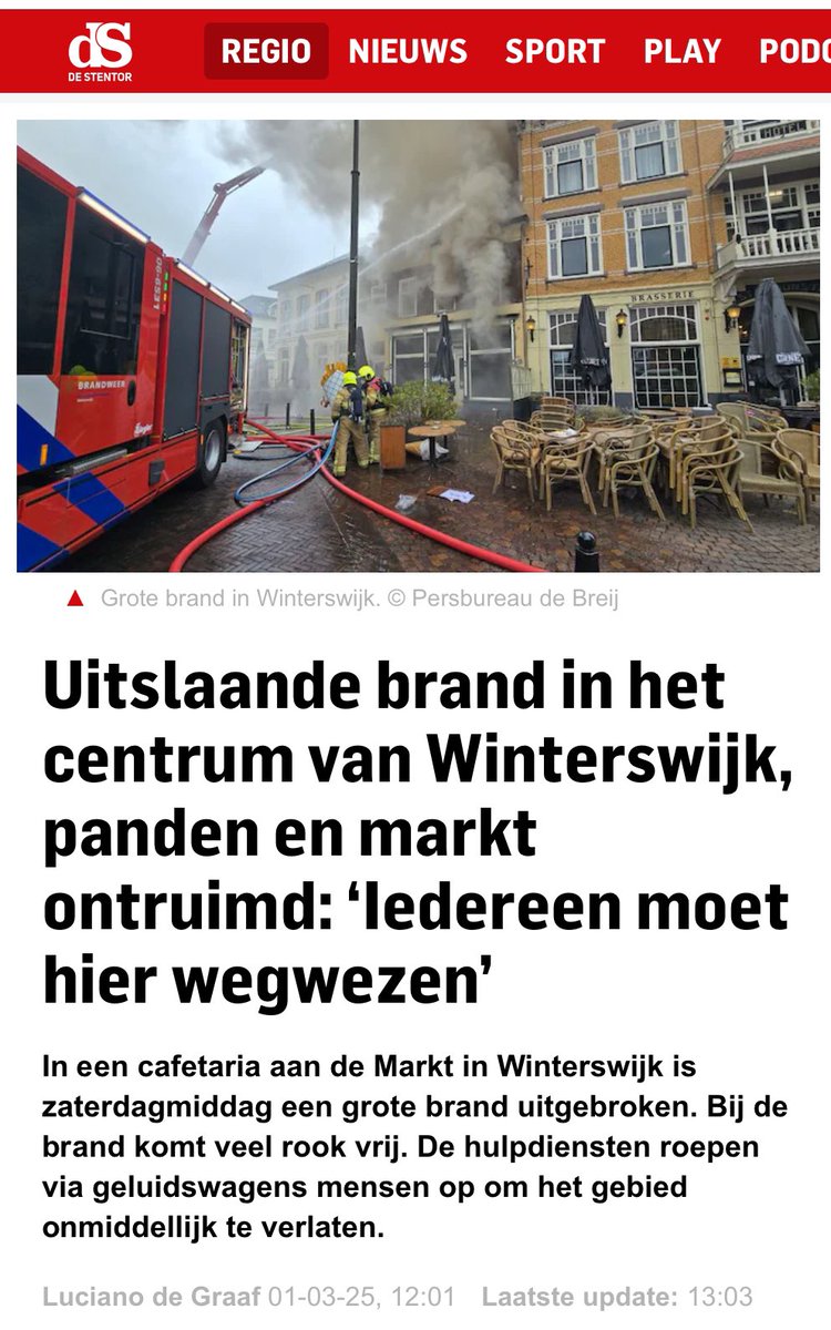 Uitslaande brand op Markt in Winterswijk
