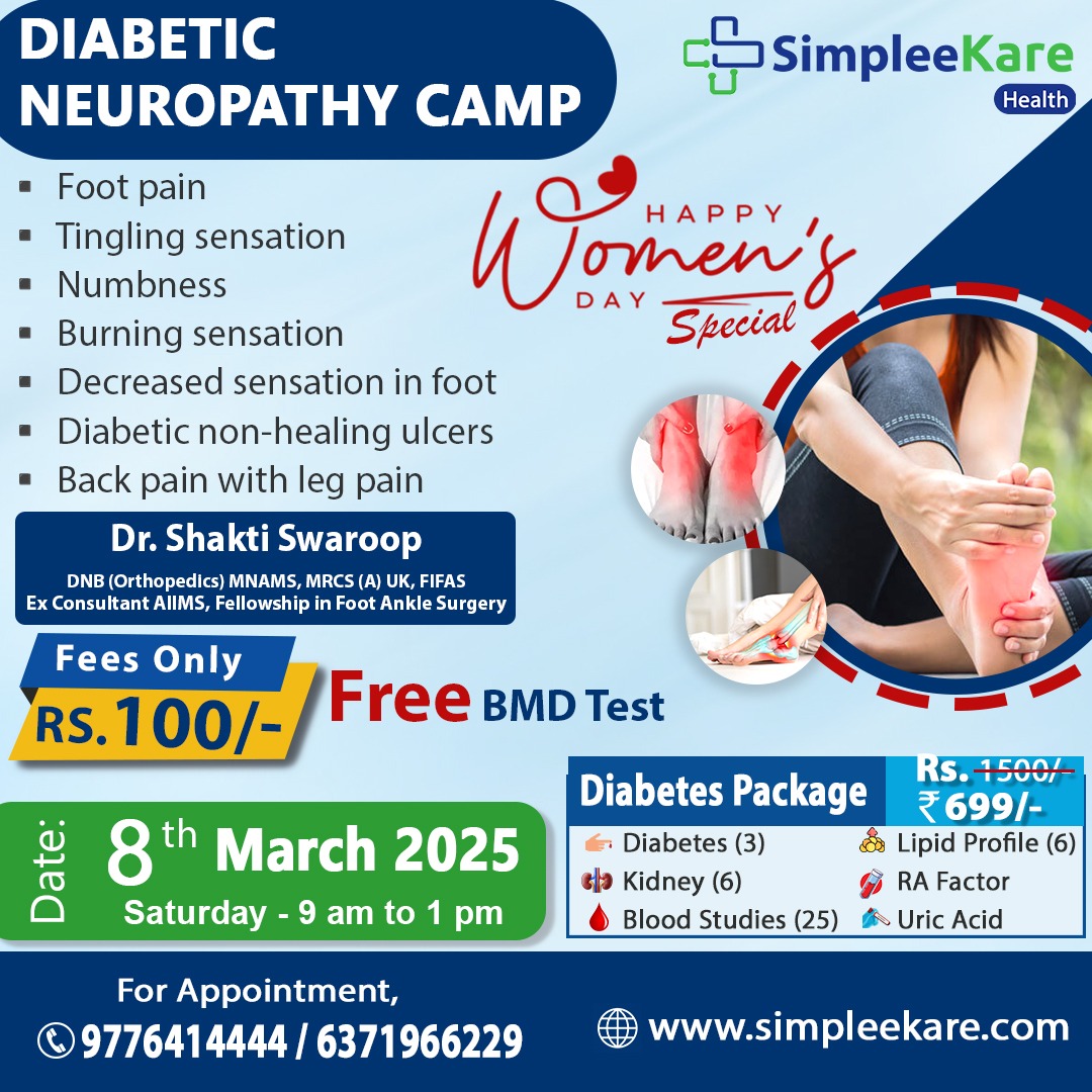 SimpleeKare's tweet photo. 📢 Special Women’s Day Health Camp!🌸
🗓 8th March 2025 | 📍SimpleeKare 
💙 FREE Consultations
✔ General Physician
✔ Gynecology
✔ Anxiety &amp; Stress
🔹 Diabetic Neuropathy Consultation– ₹100/-
💥 FREE BMD, PFT, Sugar Test!
📞 Book Now: 6371966229
#womensday #free #Bhubaneswar https://t.co/quDFhU3Aqk