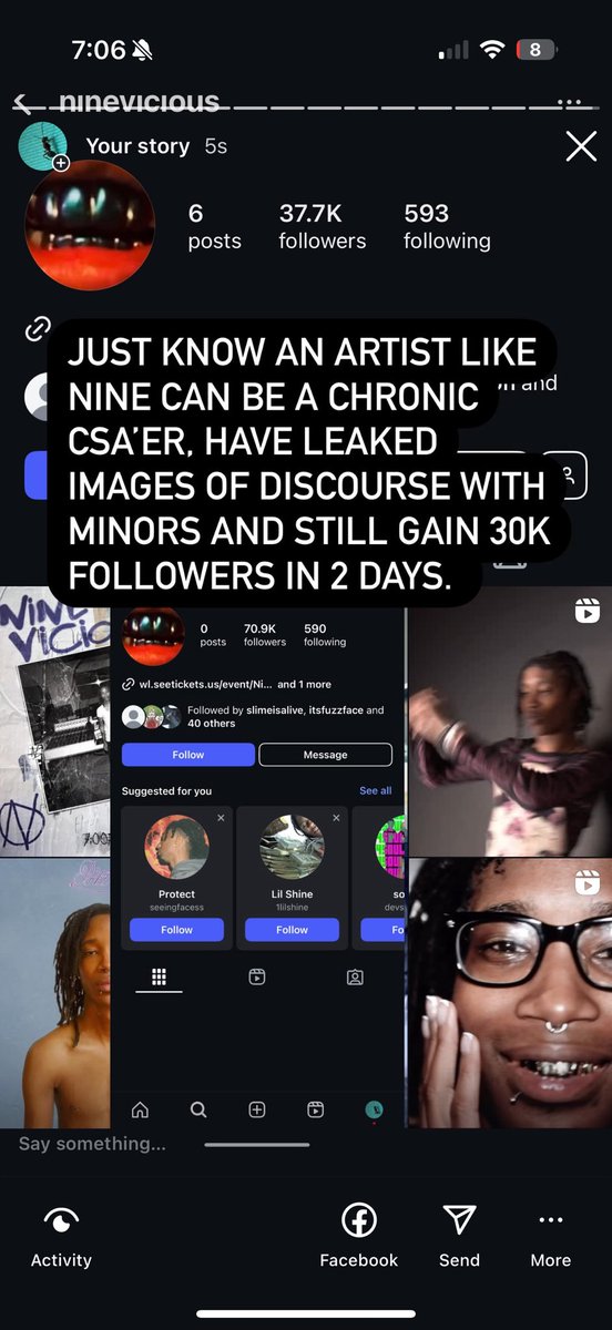 How does nine vicious still get flowers and boom in popularity BECAUSE of his allegations? Children who prop up the underground music scene 13-17 are the only cause of this I reckon, simply because to their perspective- it has no merit. The neglect of morals- it’s getting bad.