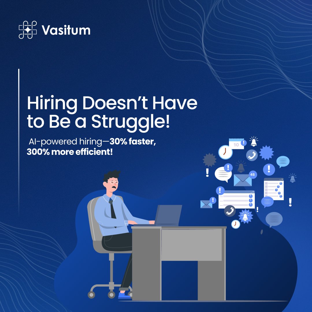 Vasitum's tweet photo. What if hiring was faster, smarter &amp; automated?
Meet Vasitum—AI-powered hiring, 30% faster &amp; 300% more efficient!

Book a Demo &amp; See the Future of Hiring

𝑪𝒂𝒍𝒍 𝒖𝒔: +91 96507 06265
𝑬𝒎𝒂𝒊𝒍 𝒖𝒔: meet@vasitum.com
𝑽𝒊𝒔𝒊𝒕 𝒖𝒔:  https://t.co/eWH8RHgjPj

 #Vasitum #Hiring https://t.co/nlliKYy5dq
