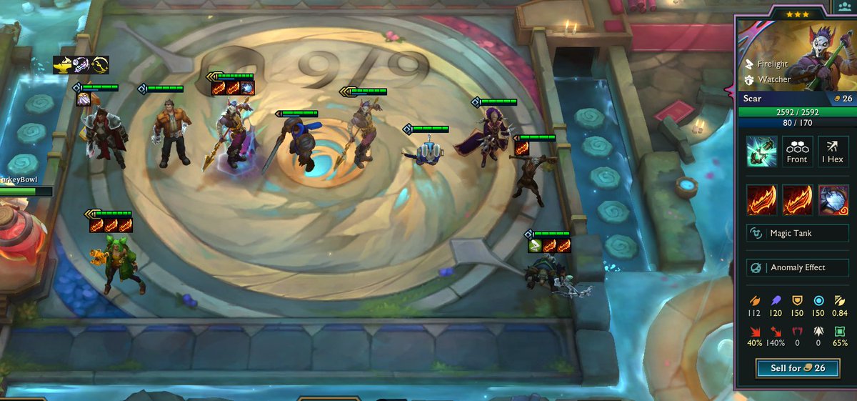 JaredWarnke's tweet photo. @Mortdog Hey Mort, pretty sure the Titan of Teamwork Anomoly tooltip is wrong. Most sites online say 3 stars give 4%, but the tooltip says 6%. Also for the life of me, I can't math out how this board only gives 15% durability unless 2 star units only count for 1%. Pls help https://t.co/myCpZse1G2