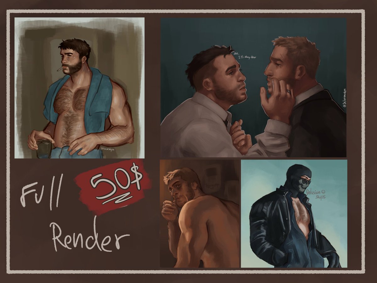 delusionships's tweet image. Hello! Little update to the c0mm listing. All base prices have been reduced by $10! go check it out if you're interested :7 ko-fi.com/delusionships