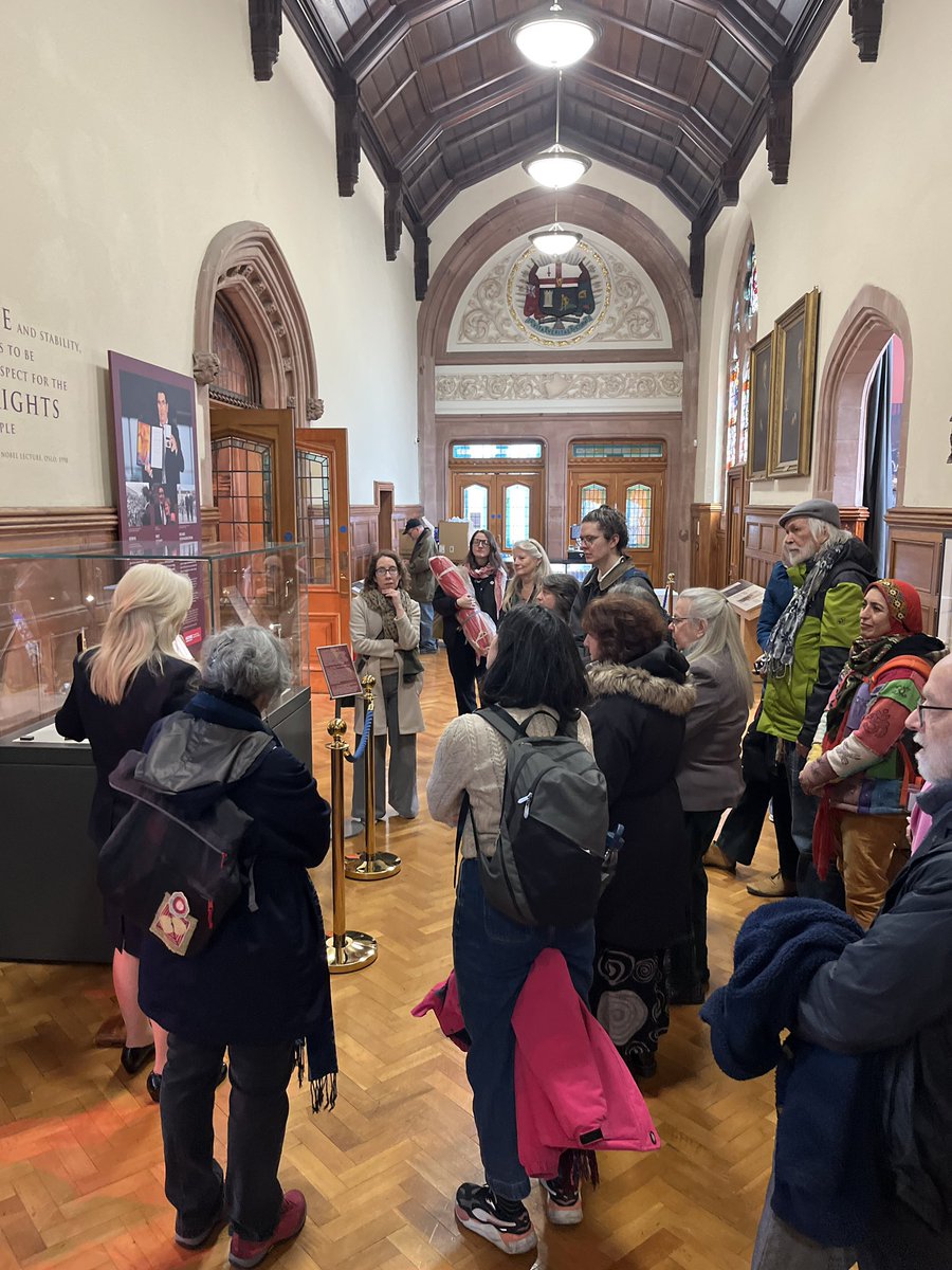 Today we begin four days events. Fitting start for the “Stitching Solidarity: Activism in Textile Art Symposium” at the Guildhall in Derry with @conflicttextiles  #StitchingSolidarity