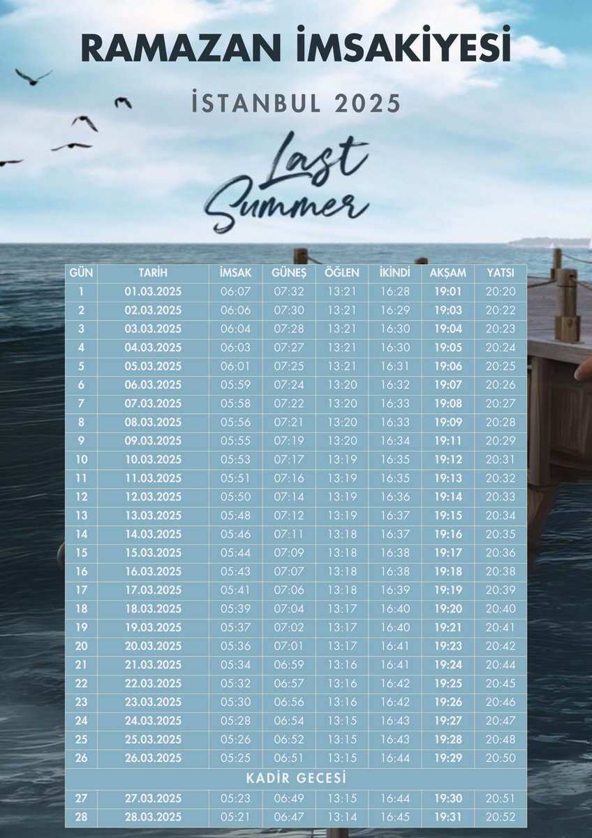 bir ramazan imsakiyesi de benden #sonyaz