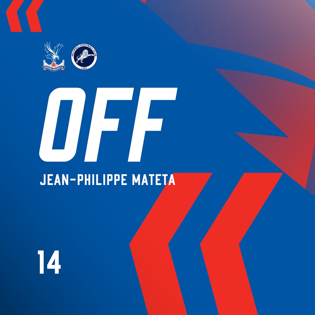 CPFC's tweet photo. Mateta is stretchered off following that terrible challenge.

We are right behind you, JP ❤️💙

#CPFC // @EmiratesFACup https://t.co/iA8Gp0kHc0
