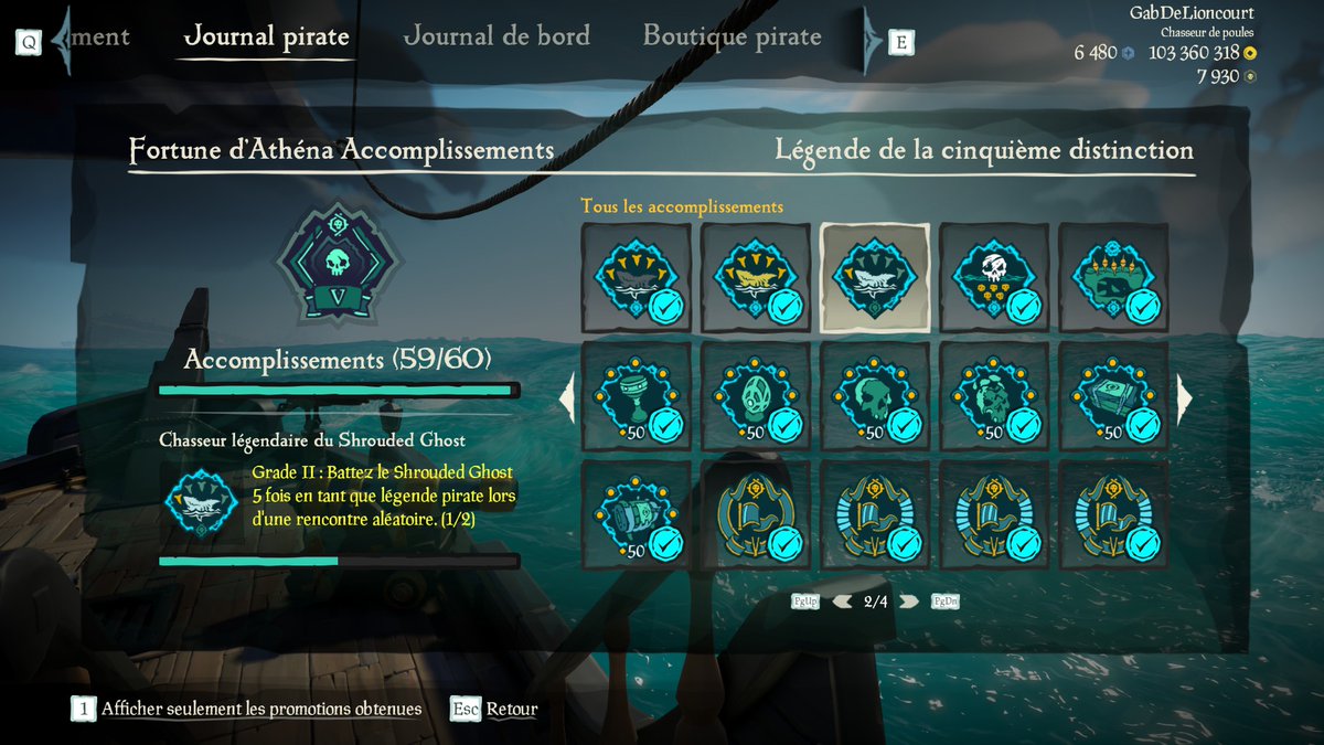 GabDeLioncourt's tweet photo. Thank you @Lukitch59 for this game. It started with reaching Hunter's Call Emissary Grade 5 for the 20th time by grabbing a stool... and then, surprise, I am finally a Huntress of the Shrouded Ghost! I love you pal!β€οΈβπ₯
#BeMorePirate #BeMoreHunter #StoolsNotRules #SeaOfThieves https://t.co/TcV1o7w9Mp