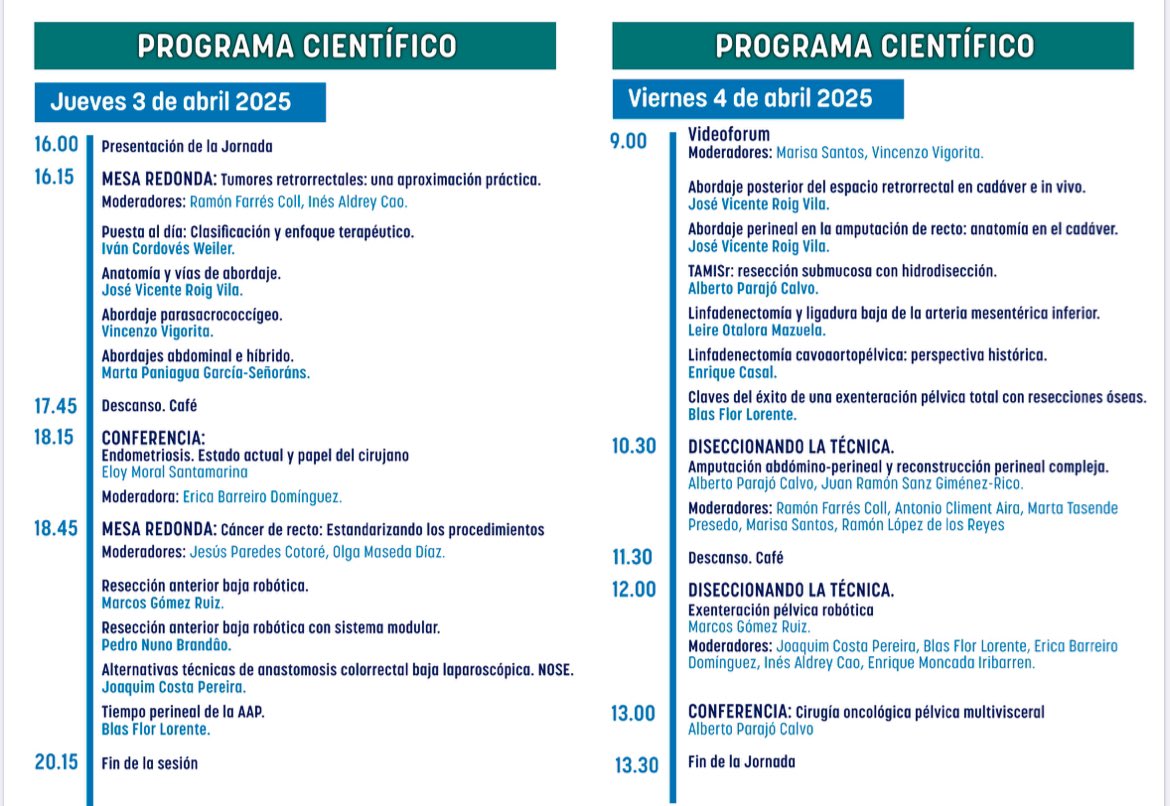 Cirugía Pontevedra (@cgd_pontevedra) on Twitter photo 📍📍 XIV Jornada de Cirugía Coloproctológica: Cirugía pélvica.
El 3 y 4 de Abril os esperamos en Pontevedra! 🫰🏻
🔜 Actualización en Cirugía Pélvica: videoforum, mesas redondas y mucho más!
<a href="/AECP_FAECP/">AECP</a> <a href="/GGColoprocto/">Grupo Gallego Coloproctología</a> <a href="/coloproctoaec/">Coloproctología-AEC</a> <a href="/aecirujanos/">aecirujanos</a>
Toda la info aquí ⬇️ 📍📍 XIV Jornada de Cirugía Coloproctológica: Cirugía pélvica.
El 3 y 4 de Abril os esperamos en Pontevedra! 🫰🏻
🔜 Actualización en Cirugía Pélvica: videoforum, mesas redondas y mucho más!
<a href="/AECP_FAECP/">AECP</a> <a href="/GGColoprocto/">Grupo Gallego Coloproctología</a> <a href="/coloproctoaec/">Coloproctología-AEC</a> <a href="/aecirujanos/">aecirujanos</a>
Toda la info aquí ⬇️