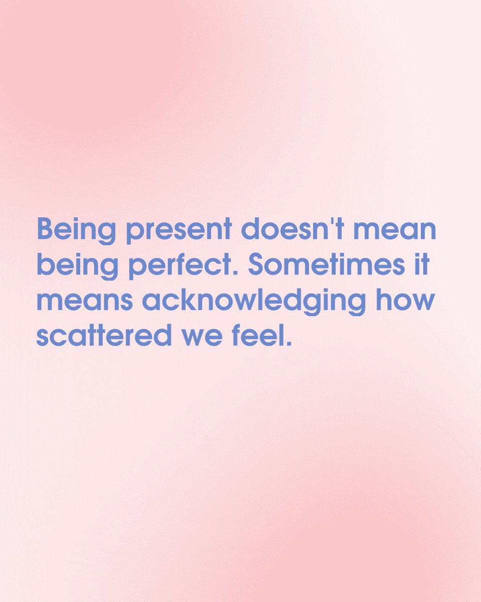 egeorgievacoach's tweet image. Being present doesn't mean being perfect. It means showing up as you are—scattered thoughts, messy feelings, and all. 

The most beautiful moments of connection happen when we stop trying to curate our chaos and simply acknowledge it instead.

#PresentNotPerfect