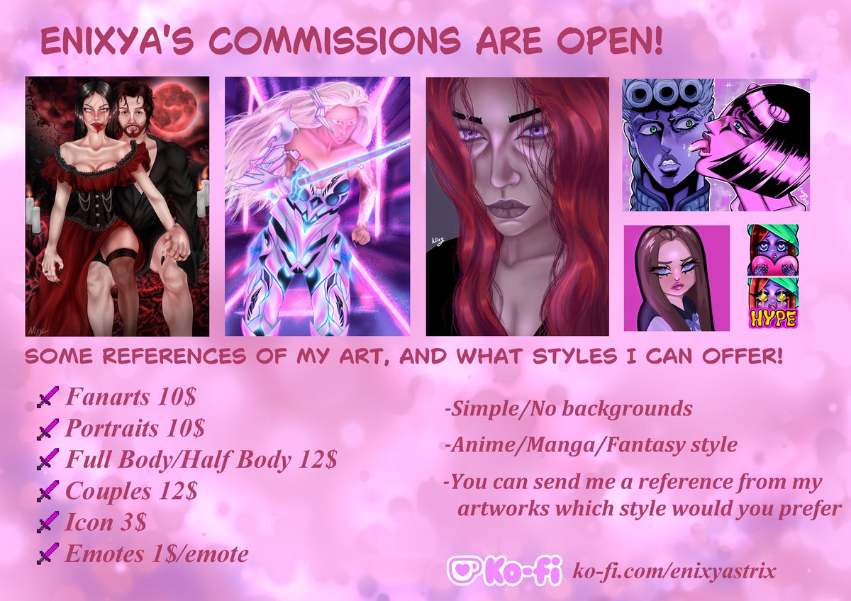 enixyastrix's tweet image. Hey! I'm Enixya Strix (Nixy) 💖. I do mainly traditional and digital art.
I'm looking for people who might be interested in my art/art journey. I'm not a professional, but working hard and practice daily to be better.
Looking for some #artmoots 💖
Ig: enixya.strix