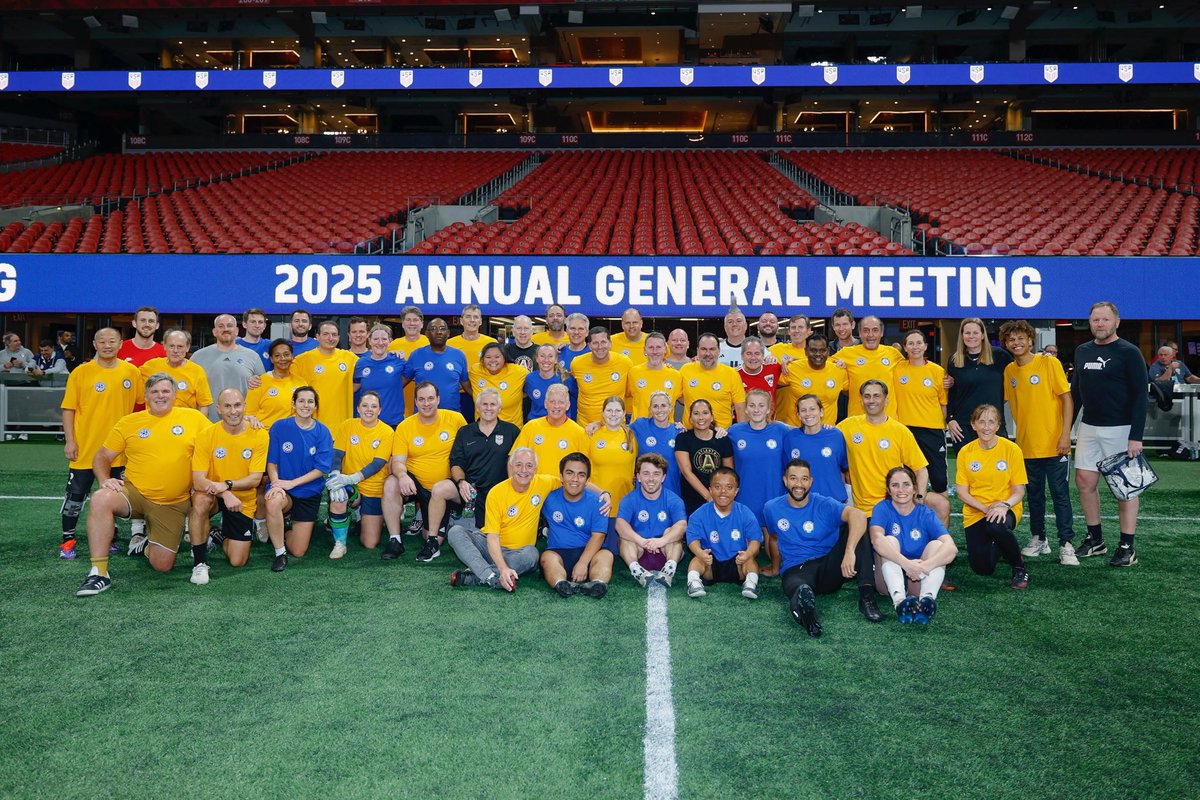 jtbatson's tweet photo. I had an amazing time playing pick-up soccer with our membership last night! Grateful for the opportunity to connect with the community and feel the passion for the game. 

Big thanks to the Arthur M. Blank team for welcoming us at Mercedes-Benz Stadium for such a memorable experience. #USSoccerAGM25
