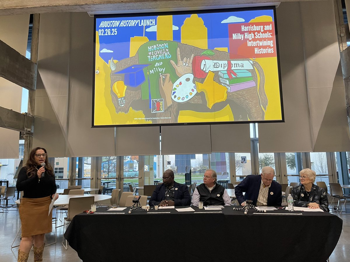 Dr. Shelbi Blackmon (@techlikeaboss) on Twitter photo This past Wednesday, I attended the Houston History Launch of Harrisburg and Milby High School. An amazing story with amazing individuals that I love dearly, celebrating the upcoming Bison-Centennial of Milby! <a href="/UHouston/">University of Houston</a> <a href="/Milby_HS/">Charles Milby High School</a>
<a href="/rpena3kr/">RPENA</a> This past Wednesday, I attended the Houston History Launch of Harrisburg and Milby High School. An amazing story with amazing individuals that I love dearly, celebrating the upcoming Bison-Centennial of Milby! <a href="/UHouston/">University of Houston</a> <a href="/Milby_HS/">Charles Milby High School</a>
<a href="/rpena3kr/">RPENA</a>