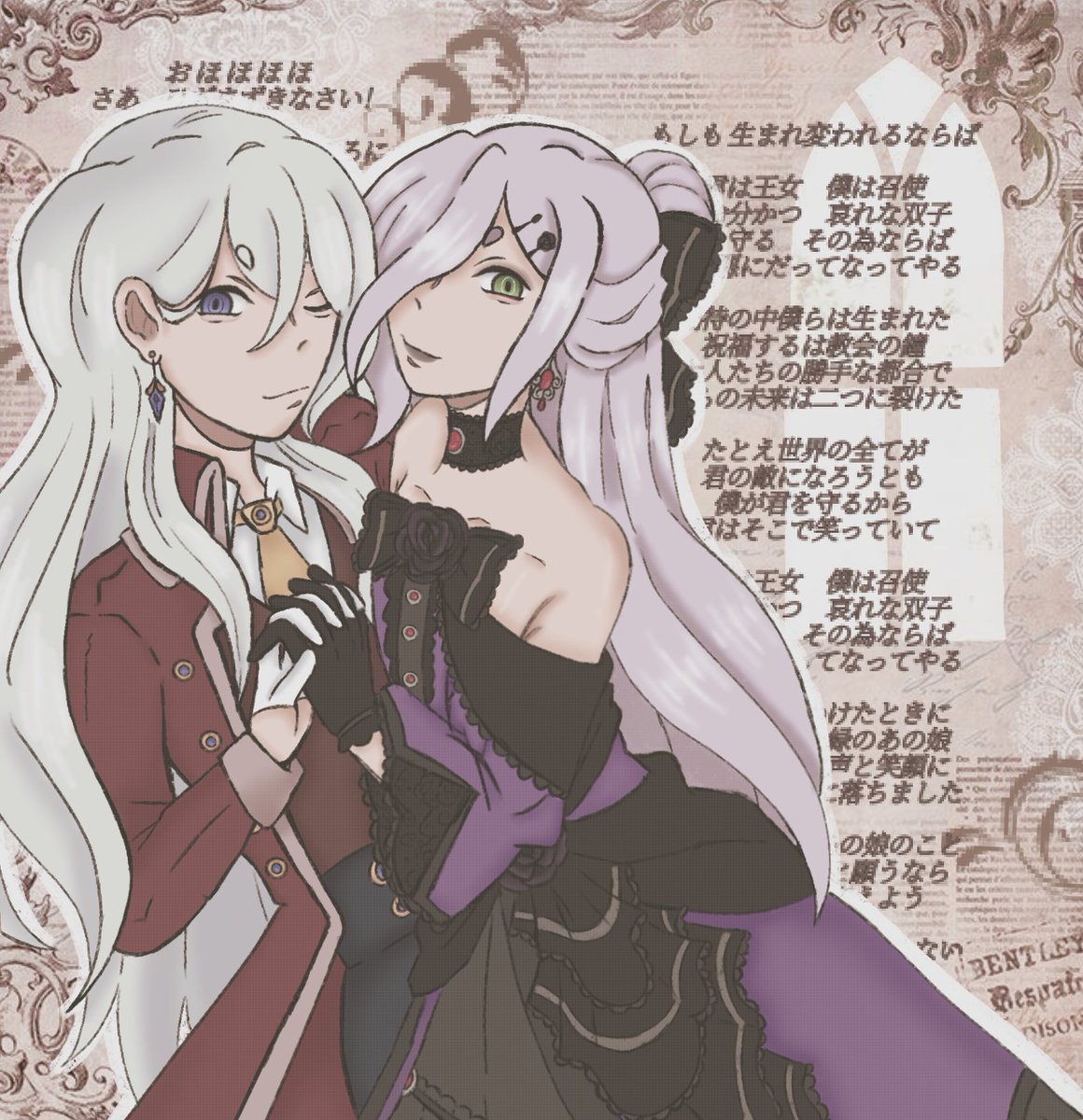 hydekuromi's tweet image. Hyde &amp;amp; Phi as Allen &amp;amp; Riliane except I didn ' t dress them In complete yellow
#beybladeburst  #beybladeburstturbo