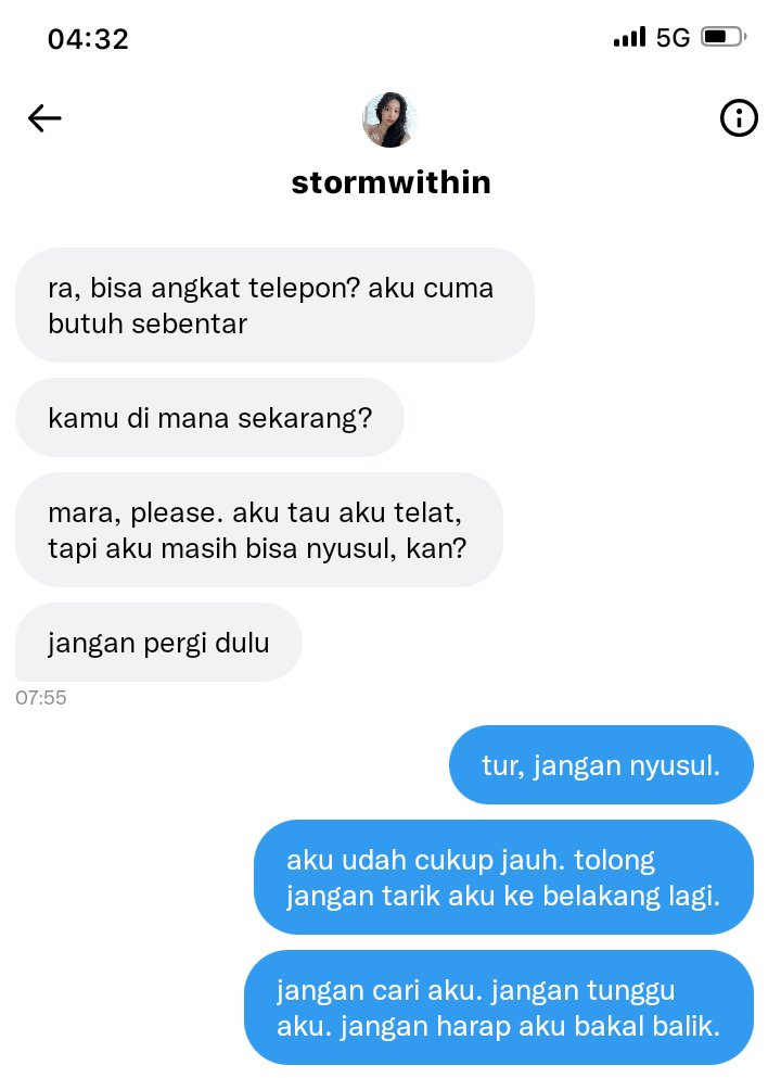; Guntur selalu berpikir bahwa cinta akan selalu menunggu—sampai Kamara benar-benar pergi. Dalam keheningan, Guntur menyadari satu hal: tidak ada yang lebih menyakitkan dari kehilangan seseorang yang masih ingin ia genggam.

 -★part ; 2.
 Lee Jeno few tweets au.