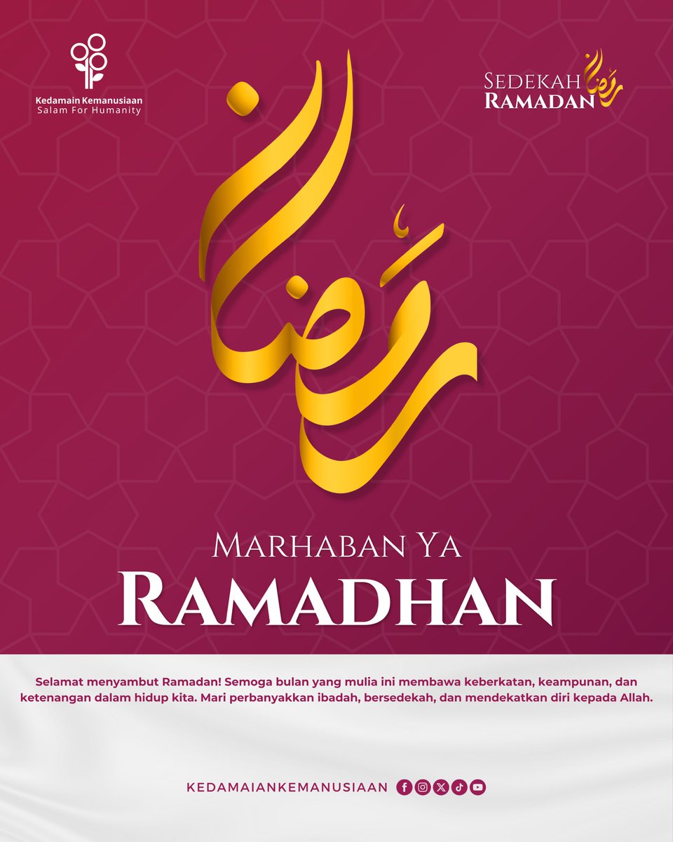 Marhaban ya Ramadan! 🌙✨
Selamat datang bulan penuh keberkatan. Semoga Ramadan ini membawa keampunan, ketenangan, dan rahmat dalam hidup kita. Jom perbanyakkan ibadah dan sedekah!

#RamadanKareem #SedekahRamadan #MarhabanYaRamadhan