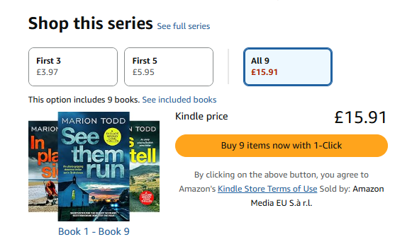 MarionETodd's tweet photo. I've just noticed that several of the DI Clare Mackay crime series eBooks are down to 99p. I'm not sure how long this will last for but you can currently buy all 9 for £15.91!!! Scottish crime fiction, based in St Andrews, all for less than £16. You are welcome!😜 https://t.co/ZHg4TTzld6